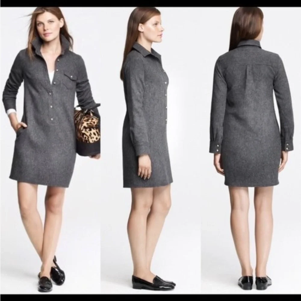 J. Crew herringbone shirt dress
